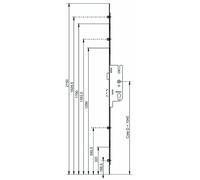 Crémone à larder EUROPA axe 40mm 4 galets carré 7 longueur 2150mm - FERCO - 6-33162-01-0-1