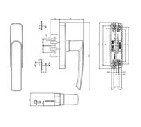 Crémone Ajustable Fapim Gea à Deux Fourches - Gris Mat - 0540bimr