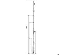 Crémone doscillobattant F75 sans rampe L 1940mm côte D 700mm