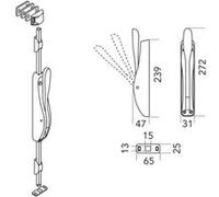 Kit 4 crémone pompier DEESSE noir 7014 CROISEE DS - sans tringle avec 4 guides - 7014NOIR