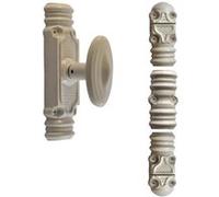Crémone rustique fonctionnelle ROLLINGER + sachet d'accessoires pour tringle 16x8 - Blanc 9016 - CRF168BT6EB
