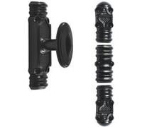 Crémone rustique fonctionnelle ROLLINGER + sachet d'accessoires pour tringle 16x8 - Noir - CRF168BT6EN