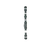 Crémone rustique moulurée en fonte de menuiserie bois - Tringle 1/2 ronde 16x8 mm - Gris mat