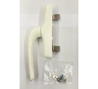 Cremonese RAMSES FAPIM 1842I finition blanc RAL 9010 avec manche abaissé en aluminium et entraxe 104, poignée pour châssis fabriqué en Italie