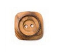 Crendon carré Boutons en Bois Rond avec Insert Marron - par Bouton