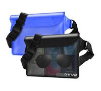 Crenova 2Pcs Pochette Étanche, Sac étanche pour téléphone/espèces/Cartes, Sports Nautiques, Plage, Accessoires de Voyage pour Natation, Rafting, Kayak, plongée en apnée, pêche, Camping(Noir + Bleu)