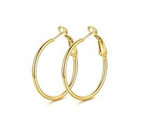 Creole Or Femme Doré 30 mm Boucles d'oreilles Acier Petit Créoles Fine Inoxydable Fille Petit 2 mm Mignon Cadeau Copine Amie Hoop Earring