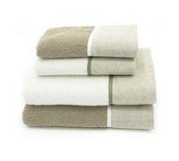Creole Riga Lot de 4 Serviettes de Bain en Coton Crème