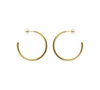 Créoles acier doré massif fil 2.5mm diamètre 40mm + écrin (offert)