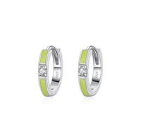 Creoles Argent 925 Femme, Boucle D'Oreille Pierre Rond avec Zircone Cubique Argent Bijoux Cadeau pour Anniversaire