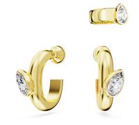 Créoles avec bijou d’oreille Imber, Parure (3), Taille poire, Blanches, Placage de ton or OS