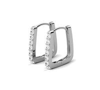 Créoles carrées MGJ™ en moissanite 1 carat | Argent sterling 925 | Certifiées GRA | Plaqué or blanc 18 carats | Coffret et pochette blancs prêts à offrir |