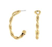 Créoles en or jaune - Tommy Hilfiger - 27mm - Acier inoxydable - Placage ionique - Fermoir papillon - Détail torsadé