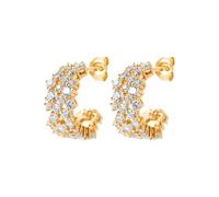 Créoles femme - Plaqué or - Oxydes de zirconium