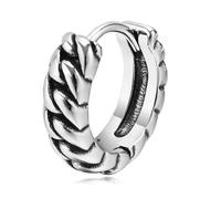 Créoles Grandes, Creoles Acier Inoxydable Argent Chaîne Cuba 18mm pour Homme Bal de Promo Bijoux