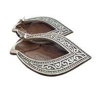 Créoles latérales en dentelle orientale avec une superbe décoration ✿❁ Boucles d'oreilles exceptionnelles, latérales joliment décorées