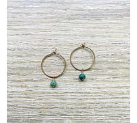 Créoles mai emeraude plaqué or