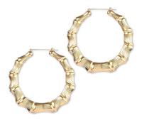 Creoles Or Femme Boucles D'oreilles Femme Creole 85 mm Boucles D'oreilles Femme Or Boucle D'oreille Acier Inoxydable Boucle D'oreille Bambou Carnaval 80's 90's Hip Hop Vêtements Accessoires