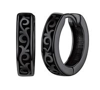 Creoles Oreilles Argent Femme Noeud Celtique Noir 10mm Petit Boucle d'Oreille Vintage Homme Mini 925 Anneau Garcon Mignon Bijoux Cadeau Enfant Fille Copain Mariage Noël Anniversaire