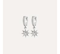 Créoles steffy argent 925 rhodié - étoiles polaires