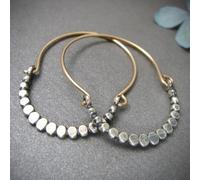 Créoles vintage remplies de perles, boucles d'oreilles créoles en cuivre, bijoux uniques, bijoux de sirène, académie sombre, cadeaux pour elle
