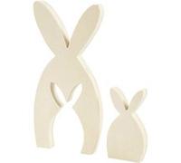 Creotime 2en1 Figures lièvre/ lapin 11,5+24,5 cm x 6,5+11,5 cm x 2 cm Bruin G