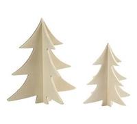 Creotime arbres de Noël en bois 13 - 18 cm clair 2 parties Ivoire G