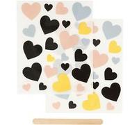 Creotime autocollants à frotter coeurs 12 x 15,5 cm Multicolore G