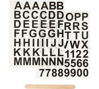 Creotime autocollants à frotter lettres et chiffres 12 x 15,5 cm Noir G