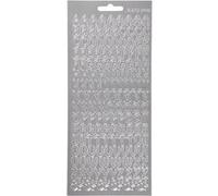 Creotime autocollants en aluminium Alphabet 170 pièces en argent Argent G