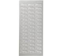 Creotime autocollants en aluminium Menu 42 pièces argent Argent G