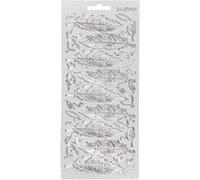 Creotime autocollants en aluminium Plumes 44 pièces gris argent Gris argenté G