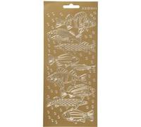 Creotime autocollants en aluminium Poisson 9 pièces d'or Doré G