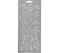 Creotime autocollants en papier d'aluminium Branches de pin 27 pièces d'argent Argent G