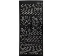 Creotime autocollants grands chiffres 10 x 23 cm noir Noir G