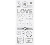 Creotime autocollants Love argent 10 x 24 cm 14 pièces Argent G
