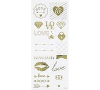 Creotime autocollants Love or 10 x 24 cm 14 pièces Doré G