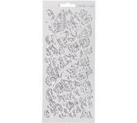Creotime autocollants motif papillon argenté Argent G