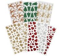 Creotime autocollants paillettes noël 8 feuilles 203 pièces Multicolore G