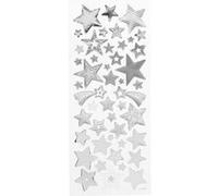 Creotime autocollants poinsettias argent 10 x 24 cm 52-pièces Argent G