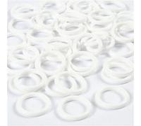 Creotime bague en plastique blanche 50 pièces Blanc G
