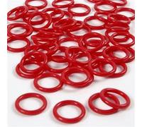 Creotime bague en plastique rouge 50 pièces Rouge G