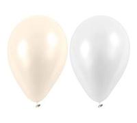 Creotime ballons pour hélium blanc/ argent 10 pièces Wit G