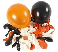 Creotime ballons pour hélium noir/orange/blanc 100 pièces Oranje G