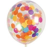 Creotime ballons pour l'hélium avec confettis 4 pièces Multicolor