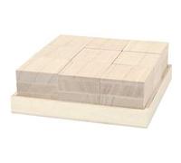 Creotime blocs de bois 4 x 4 x 4 cm brun clair 9 pièces NA G