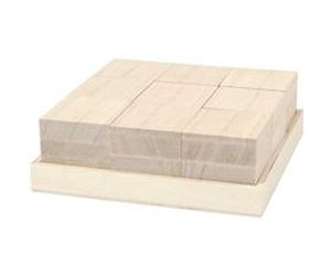 Creotime blocs de bois 4 x 4 x 4 cm brun clair 9 pièces NA G