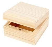 Creotime boîte à bijoux en bois unisexe 6 x 6 x 3,5 cm 2 pièces Marron G