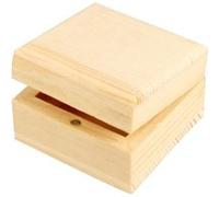 Creotime boîte à bijoux en bois unisexe 6 x 6 x 3,5 cm Marron G