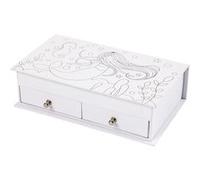 Creotime boîte à bijoux en carton pour filles de 18 cm de blanc chacune Blanc G